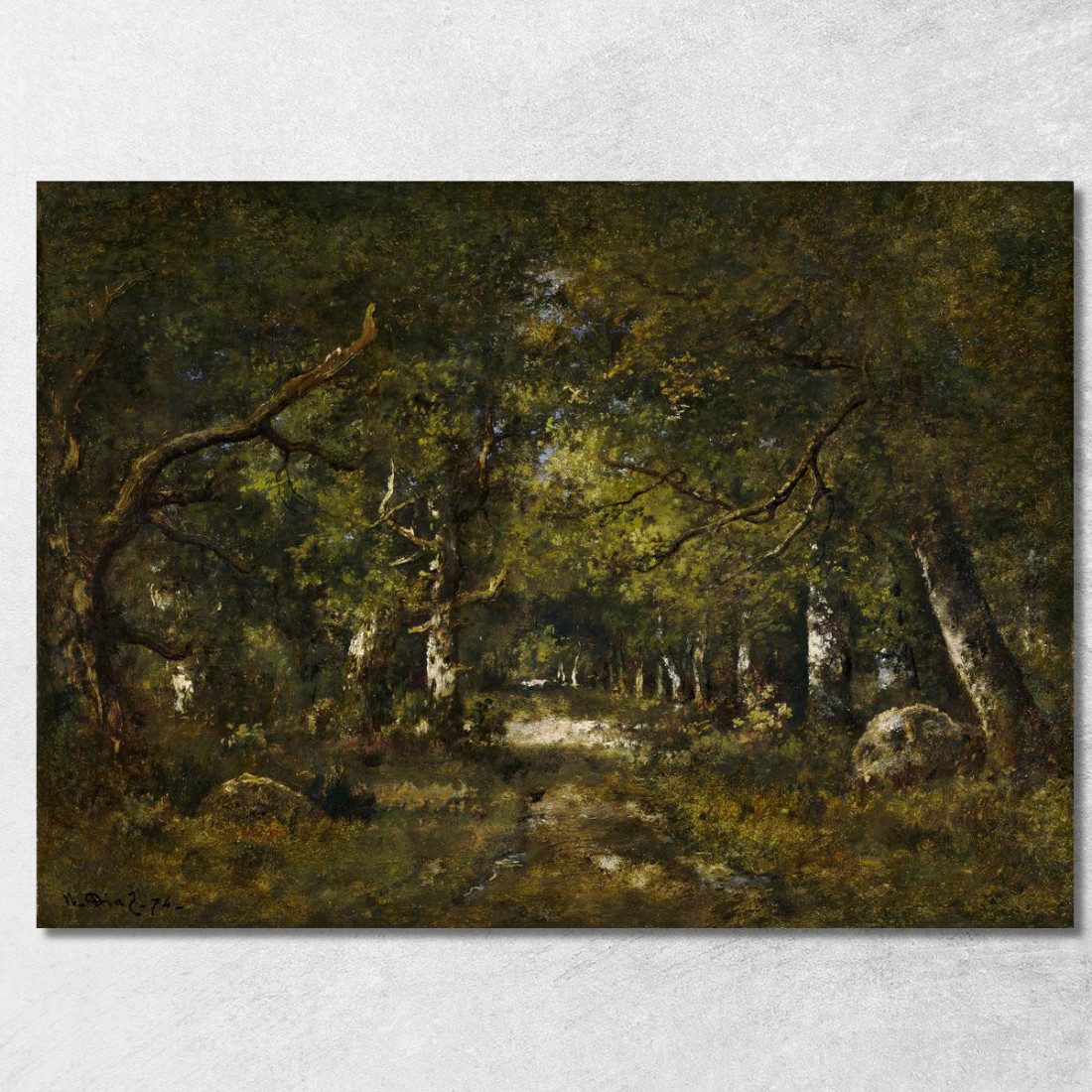 Scena Nella Foresta Narcisse-Virgile Diaz de La Peña nvd29 quadro stampato su tela Scena Nella Foresta Narcisse-Virgile Diaz de La Peña nvd29 quadro stampato su tela
