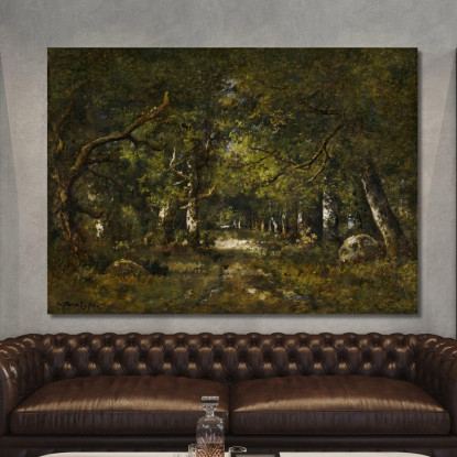 Scena Nella Foresta Narcisse-Virgile Diaz de La Peña nvd29 quadro stampato su tela
