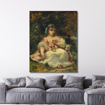 La Figlia Di Diaz Narcisse-Virgile Diaz de La Peña nvd36 quadro stampato su tela