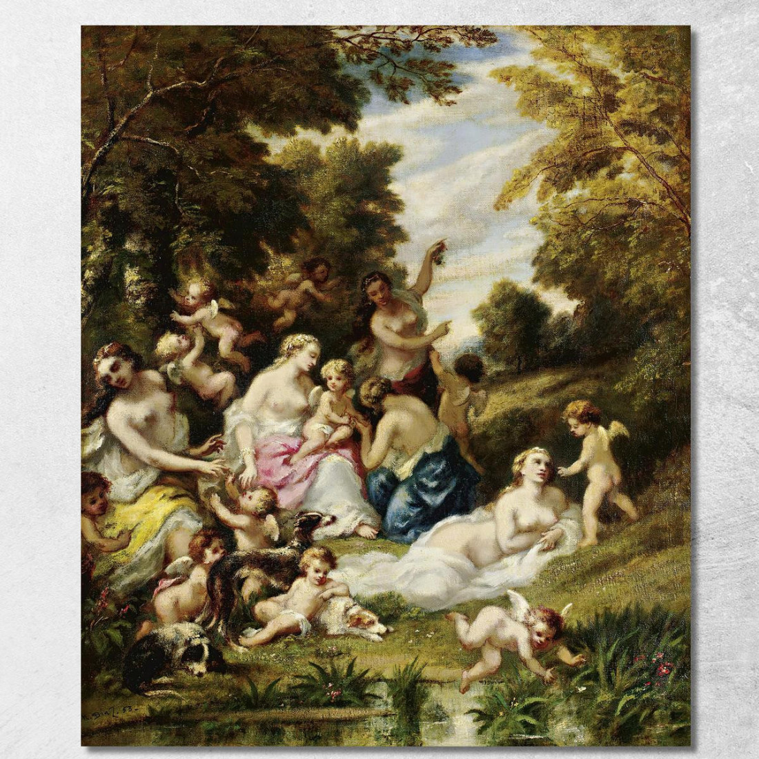 La Festa Degli Amori Narcisse-Virgile Diaz de La Peña nvd37 quadro stampato su tela La Festa Degli Amori Narcisse-Virgile Diaz de La Peña nvd37 quadro stampato su tela