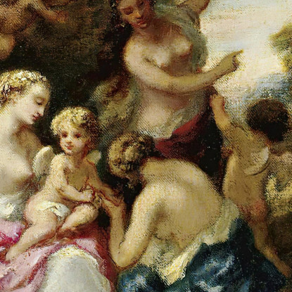 La Festa Degli Amori Narcisse-Virgile Diaz de La Peña nvd37 quadro stampato su tela