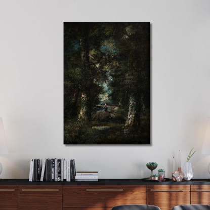 Paesaggio Sentiero Nel Bosco Narcisse-Virgile Diaz de La Peña nvd39 quadro stampato su tela