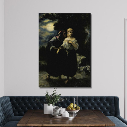 L'Incantesimo Narcisse-Virgile Diaz de La Peña nvd41 quadro stampato su tela