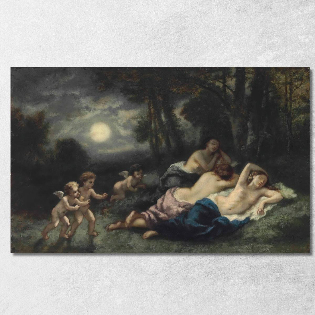 Il Sonno Delle Ninfe Nella Notte Narcisse-Virgile Diaz de La Peña nvd42 quadro stampato su tela Il Sonno Delle Ninfe Nella Notte Narcisse-Virgile Diaz de La Peña nvd42 quadro stampato su tela