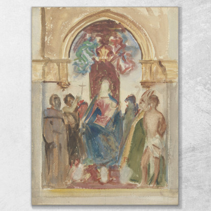 Madonna Col Bambino E Santi John Singer Sargent jss149 quadro stampato su tela