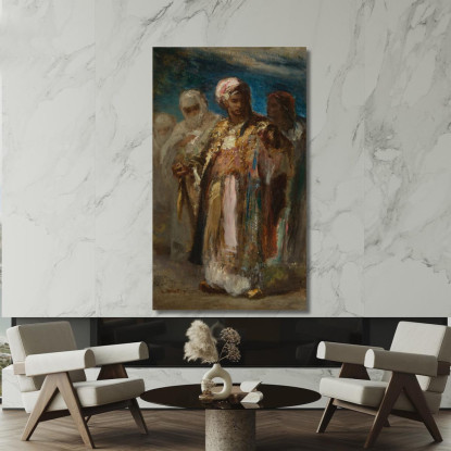 Uomini In Costumi Orientali Narcisse-Virgile Diaz de La Peña nvd49 quadro stampato su tela