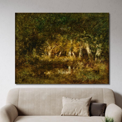 Piccolo Stagno Nella Foresta Narcisse-Virgile Diaz de La Peña nvd55 quadro stampato su tela