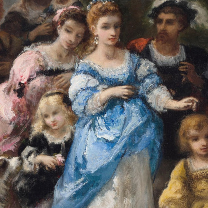 Passeggiata Con L'Abito Blu Narcisse-Virgile Diaz de La Peña nvd58 quadro stampato su tela