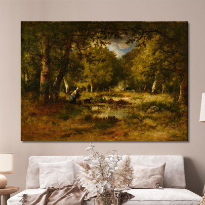 Sottobosco Narcisse-Virgile Diaz de La Peña nvd63 quadro stampato su tela