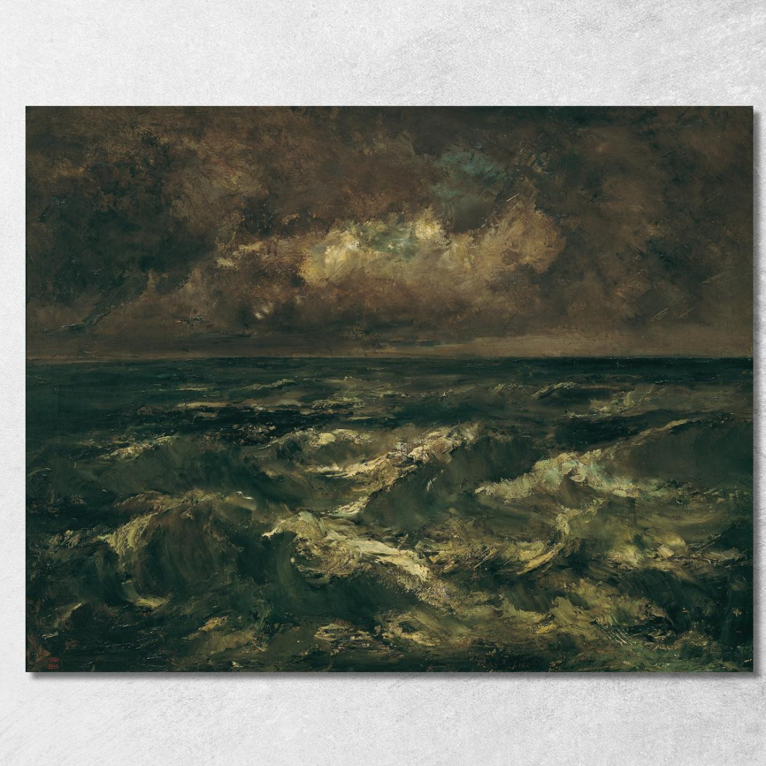 Mare In Tempesta Mare Agitato Narcisse-Virgile Diaz de La Peña nvd66 quadro stampato su tela