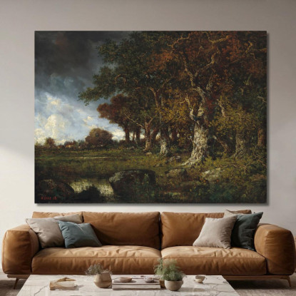 Il Margine Della Foresta A Les Monts-Girard Fontainebleau Narcisse-Virgile Diaz de La Peña nvd69 quadro stampato su tela