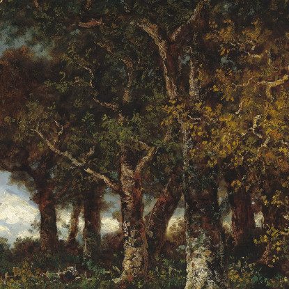 Il Margine Della Foresta A Les Monts-Girard Fontainebleau Narcisse-Virgile Diaz de La Peña nvd69 quadro stampato su tela