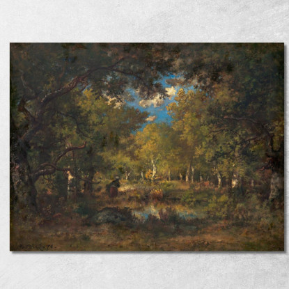 La Foresta Di Fontainebleau Narcisse-Virgile Diaz de La Peña nvd71 quadro stampato su tela