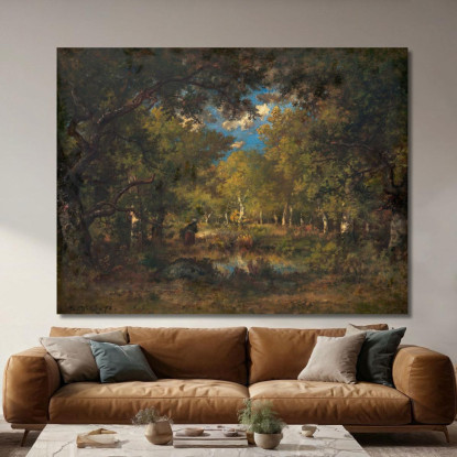 La Foresta Di Fontainebleau Narcisse-Virgile Diaz de La Peña nvd71 quadro stampato su tela