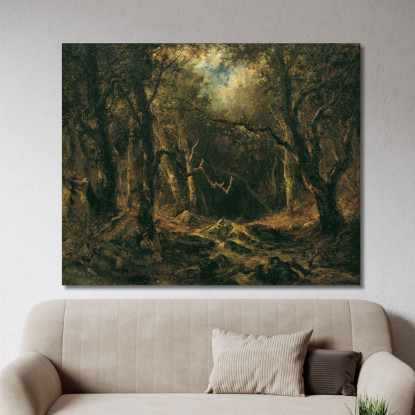 Interno Del Bosco Narcisse-Virgile Diaz de La Peña nvd85 quadro stampato su tela