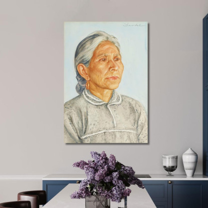 Vecchia Donna Messicana Nils Dardel ndr34 quadro stampato su tela