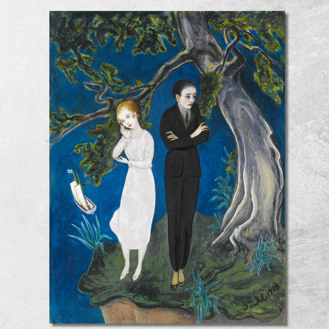 Giovane Uomo In Nero Ragazza In Bianco Nils Dardel ndr54 quadro stampato su tela Giovane Uomo In Nero Ragazza In Bianco Nils Dardel ndr54 quadro stampato su tela