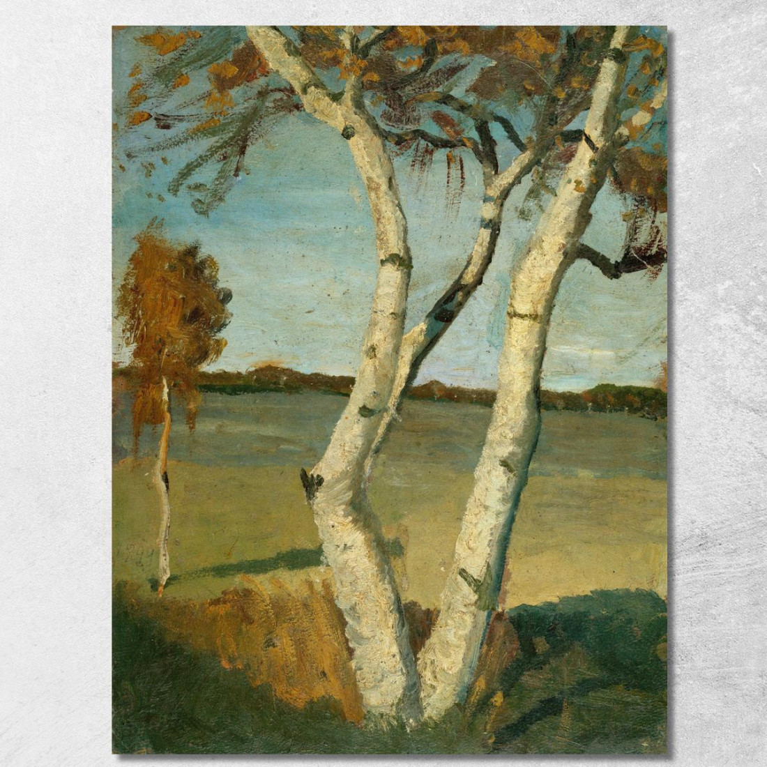 Betulla In Un Paesaggio Paula Modersohn-Becker pmb1 quadro stampato su tela Betulla In Un Paesaggio Paula Modersohn-Becker pmb1 quadro stampato su tela