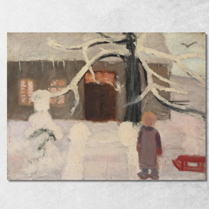 Ragazzo Nella Neve Paula Modersohn-Becker pmb3 quadro stampato su tela