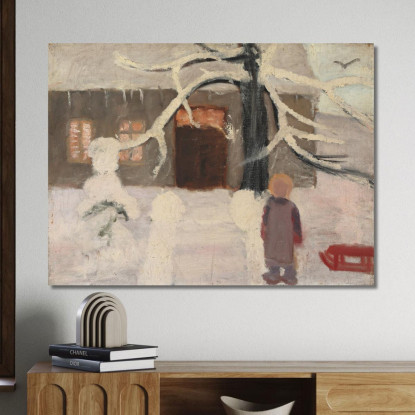 Ragazzo Nella Neve Paula Modersohn-Becker pmb3 quadro stampato su tela