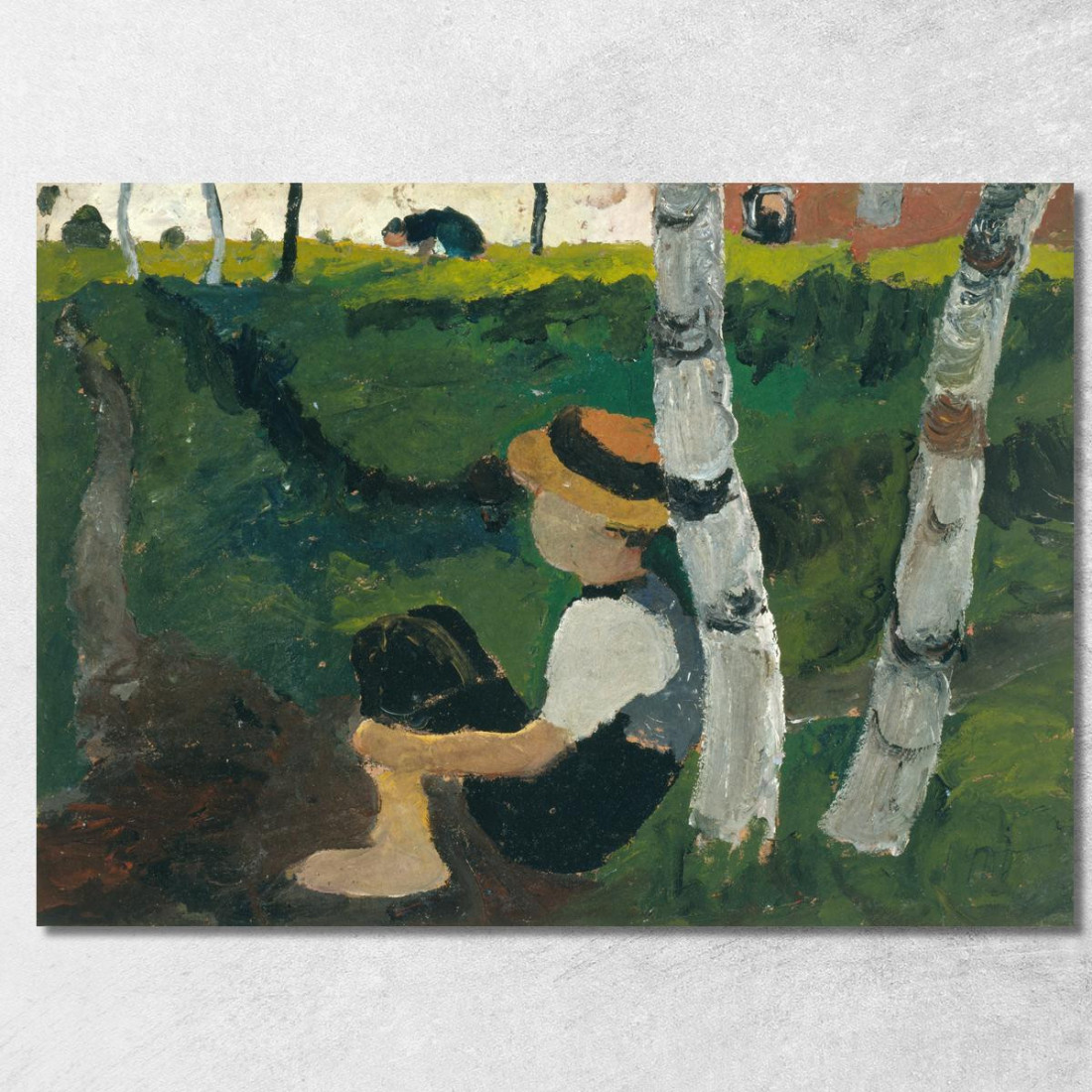 Ragazzo Sul Sentiero Sotto Le Betulle Paula Modersohn-Becker pmb4 quadro stampato su tela Ragazzo Sul Sentiero Sotto Le Betulle Paula Modersohn-Becker pmb4 quadro stampato su tela