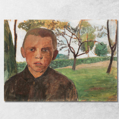 Busto Di Un Ragazzo Davanti A Meli Paula Modersohn-Becker pmb5 quadro stampato su tela