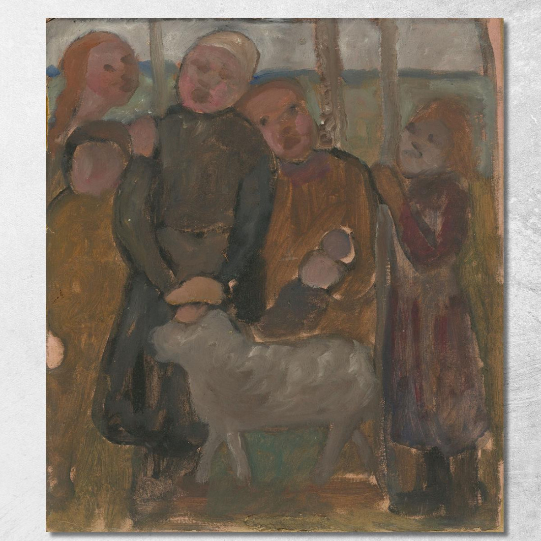 Cinque Bambini Con Pecora Paula Modersohn-Becker pmb13 quadro stampato su tela Cinque Bambini Con Pecora Paula Modersohn-Becker pmb13 quadro stampato su tela