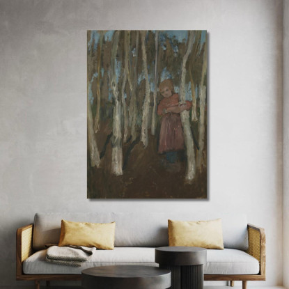 Ragazza In Una Foresta Di Betulle Paula Modersohn-Becker pmb15 quadro stampato su tela
