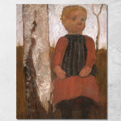 Ragazza In Un Vestito Rosso Paula Modersohn-Becker pmb16 quadro stampato su tela