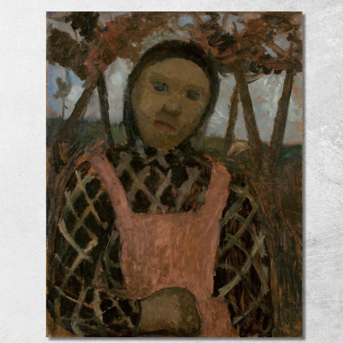 Ragazza Al Crepuscolo Con Camicetta A Quadri Paula Modersohn-Becker pmb17 quadro stampato su tela Ragazza Al Crepuscolo Con Camicetta A Quadri Paula Modersohn-Becker pmb17 quadro stampato su tela