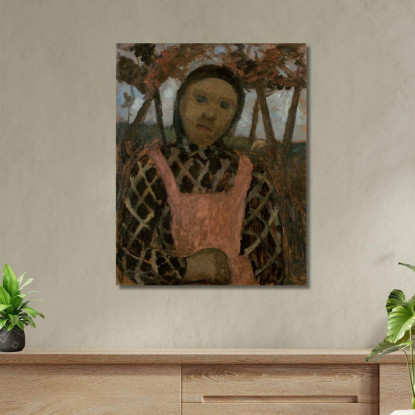 Ragazza Al Crepuscolo Con Camicetta A Quadri Paula Modersohn-Becker pmb17 quadro stampato su tela