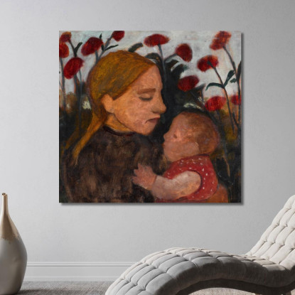Ragazza Con Bambino Paula Modersohn-Becker pmb19 quadro stampato su tela
