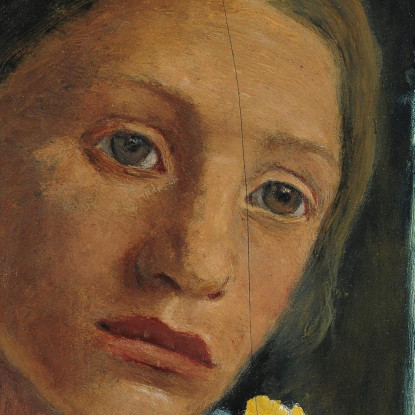 Testa Di Una Ragazza Davanti A Una Finestra Paula Modersohn-Becker pmb20 quadro stampato su tela