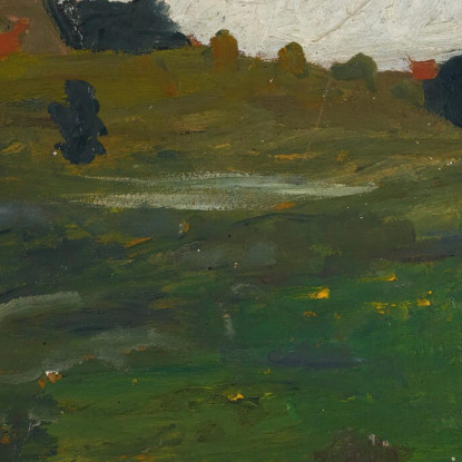 Paesaggio Con Cespuglio E Case Rosse Paula Modersohn-Becker pmb29 quadro stampato su tela