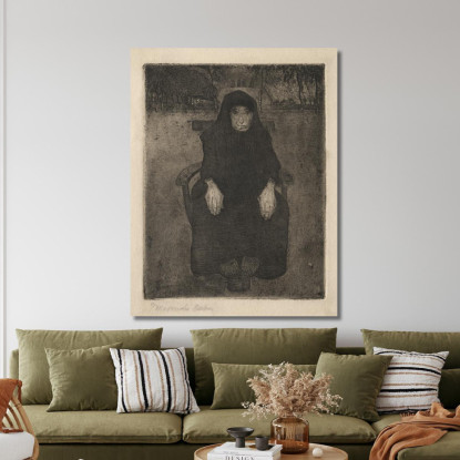 Vecchia Donna Seduta Paula Modersohn-Becker pmb37 quadro stampato su tela