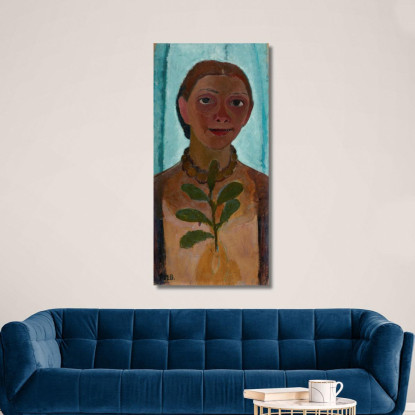 Autoritratto Con Un Ramo Di Camelia Paula Modersohn-Becker pmb41 quadro stampato su tela