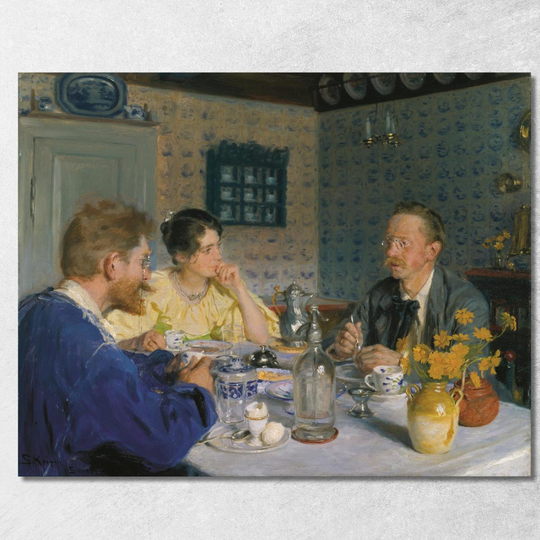 Una Colazione. L'Artista Sua Moglie E Lo Scrittore Otto Benzon Peder Severin Krøyer psk1 quadro stampato su tela Una Colazione. L'Artista Sua Moglie E Lo Scrittore Otto Benzon Peder Severin Krøyer psk1 quadro stampato su tela