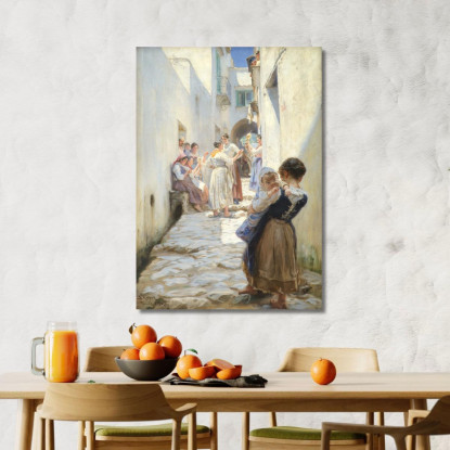 Una Strada A Torello Italia Peder Severin Krøyer psk4 quadro stampato su tela