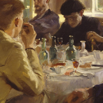 Pranzo Degli Artisti All'Hotel Brøndum Peder Severin Krøyer psk9 quadro stampato su tela