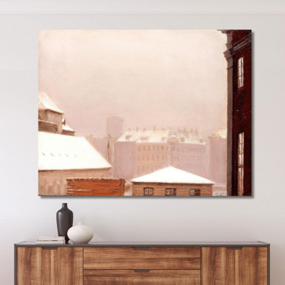 Tetti Di Copenaghen Sotto La Neve Peder Severin Krøyer psk16 quadro stampato su tela