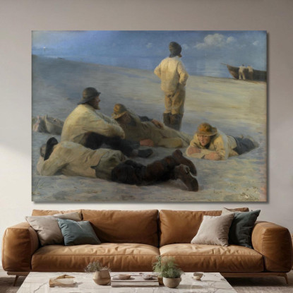 Pescatori Sulla Spiaggia Di Skagen Peder Severin Krøyer psk19 quadro stampato su tela