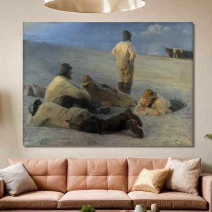 Pescatori Sulla Spiaggia Di Skagen Peder Severin Krøyer psk19 quadro stampato su tela