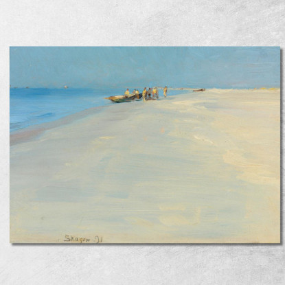 Pescatori Sulla Spiaggia Di Skagen Peder Severin Krøyer psk20 quadro stampato su tela