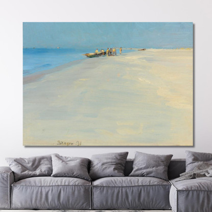 Pescatori Sulla Spiaggia Di Skagen Peder Severin Krøyer psk20 quadro stampato su tela