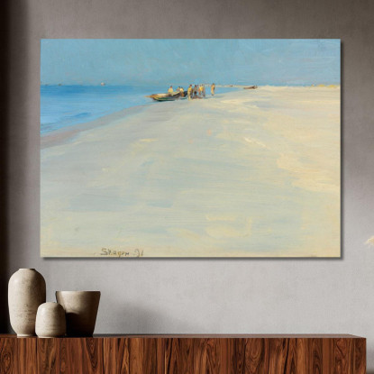 Pescatori Sulla Spiaggia Di Skagen Peder Severin Krøyer psk20 quadro stampato su tela