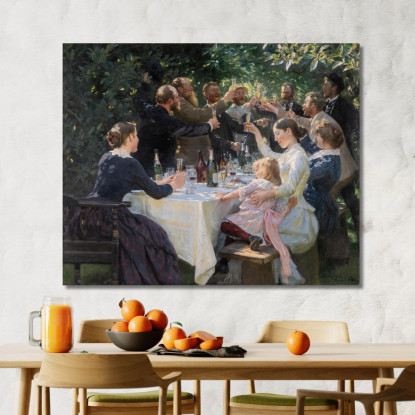 Hip Hip Hurrah! Festa Degli Artisti A Skagen Peder Severin Krøyer psk25 quadro stampato su tela