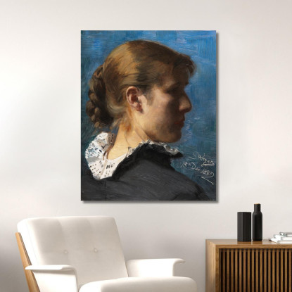 Ritratto Di Una Giovane Donna Di Profilo Peder Severin Krøyer psk40 quadro stampato su tela