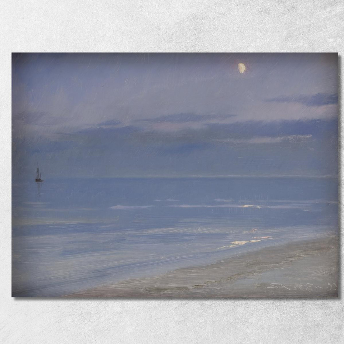 Spiaggia Di Skagen Al Chiaro Di Luna Peder Severin Krøyer psk53 quadro stampato su tela Spiaggia Di Skagen Al Chiaro Di Luna Peder Severin Krøyer psk53 quadro stampato su tela