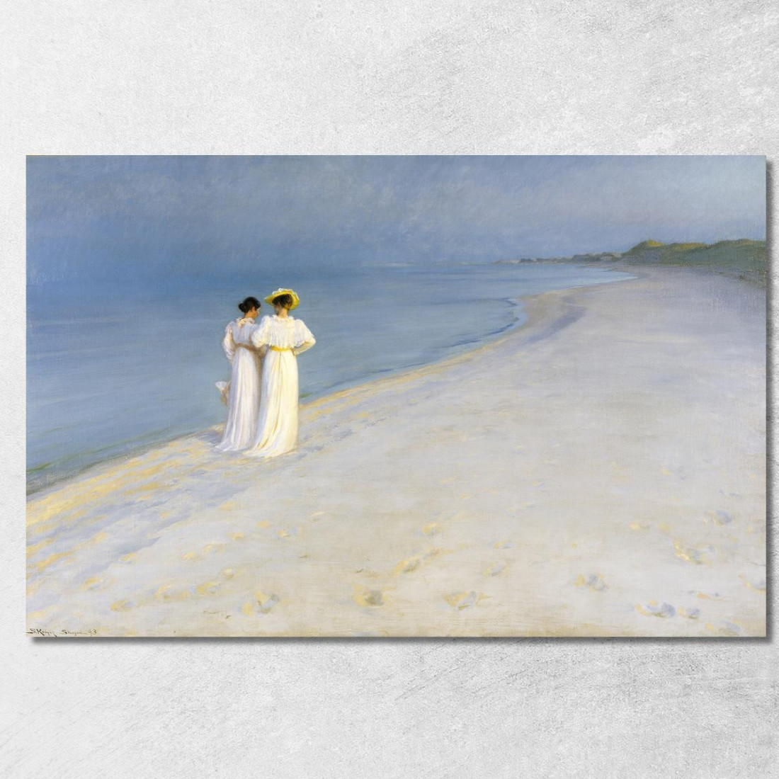 Sera D'Estate Sulla Spiaggia Sud Peder Severin Krøyer psk57 quadro stampato su tela Sera D'Estate Sulla Spiaggia Sud Peder Severin Krøyer psk57 quadro stampato su tela