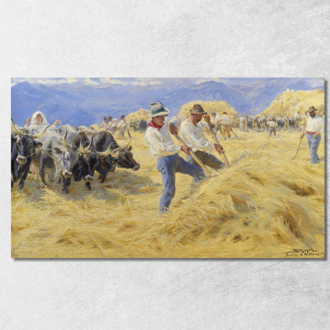 Trebbiatura Negli Abruzzi. Cività D'Antino Peder Severin Krøyer psk62 quadro stampato su tela Trebbiatura Negli Abruzzi. Cività D'Antino Peder Severin Krøyer psk62 quadro stampato su tela